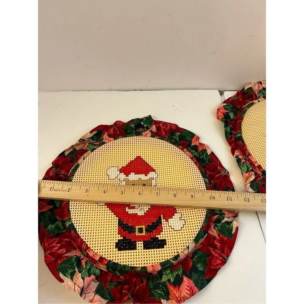 Santa Christmas hanging decorations embroidery frame cross stitch Mr. Mrs. Claus